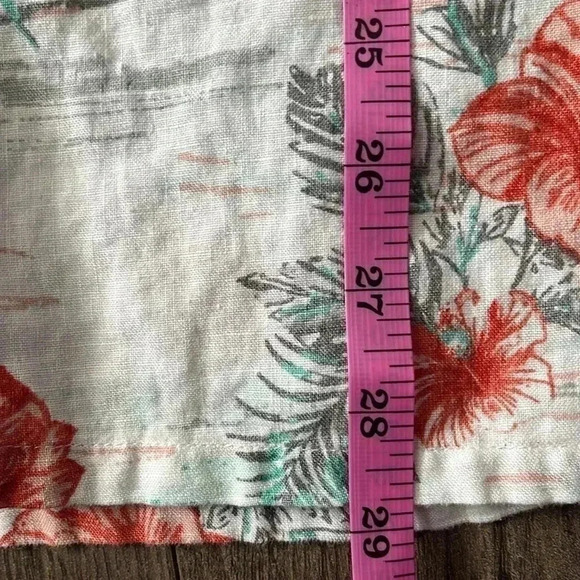 [XXL]Black Brown 1826 Linen Hawaii Floral S/S Button Up  Shirt Men - Picture 5 of 5